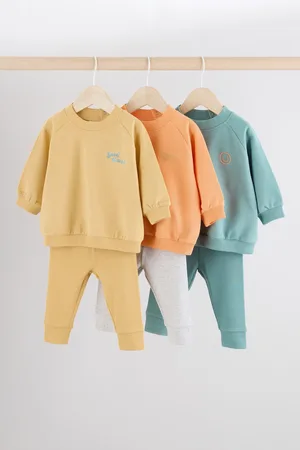 Next Bright Slogan 100% Cotton Sweat Top and Leggings 6 Piece Baby Set