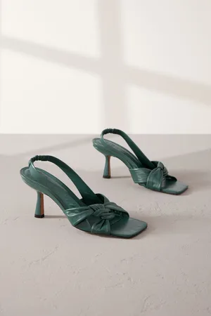 Next Premium Leather Side Twist Square Toe Sandals