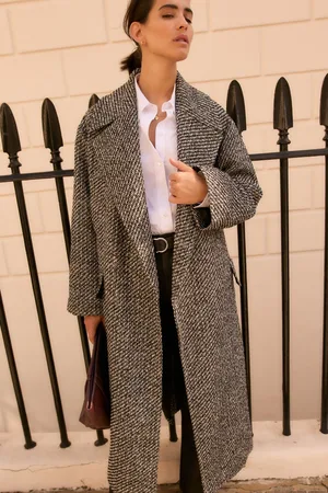 Next Textured /White Fleck Overcoat with Revere Collar