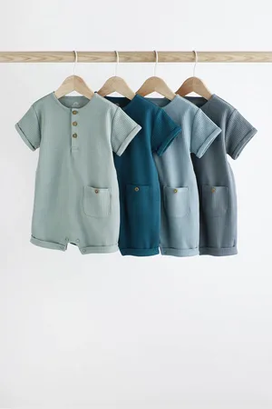 Next Ribbed Baby Jersey Rompers 4 Pack