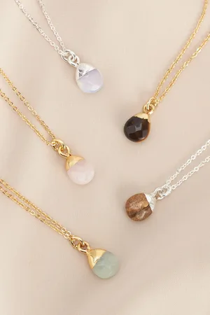 Next Gold Plated/ Plated Semi Precious Stone Necklace