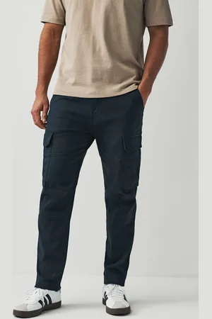 Next Blue Slim Fit Cotton Stretch Cargo Trousers