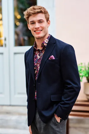 Next Blue Signature Motionflex Italian Wool Blend Blazer