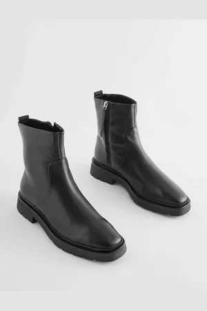 Next Forever Comfort Leather Square Toe Ankle Boots