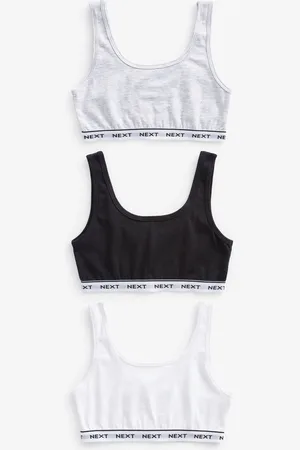 Next /Grey/White Contrast Elastic Scoop Crop Top (5-16yrs)