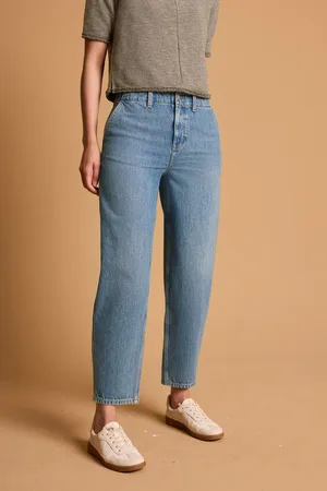 Next Mid Wash 100% Cotton Balloon Barrel Jeans
