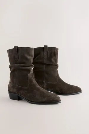 Next Mink Suede Standard/Wide Fit Forever Comfort Slouch Ankle Boots