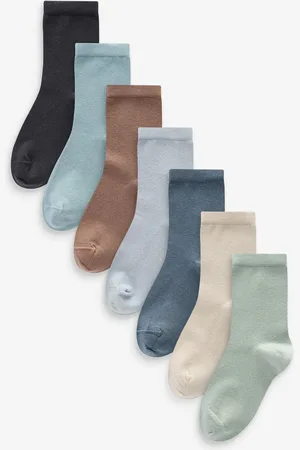 Next /Neutral/Mineral Cotton Rich Plain Socks 7 Pack