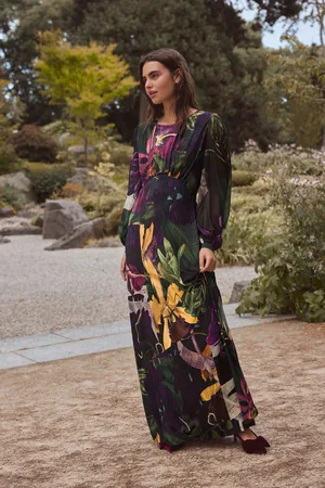 Next Floral Print Kew Collection Long Sleeve Maxi Dress