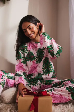 Next Christmas Trees 100% Cotton Long Sleeve Pyjamas
