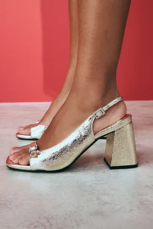 Next Forever Comfort Square Toe Buckle Trim Block Slingback Sandals