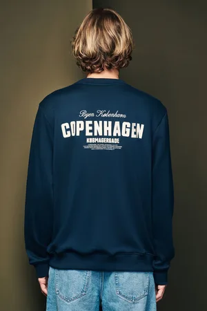Next Blue Cotton Rich Crew Graphic Sweatshirt