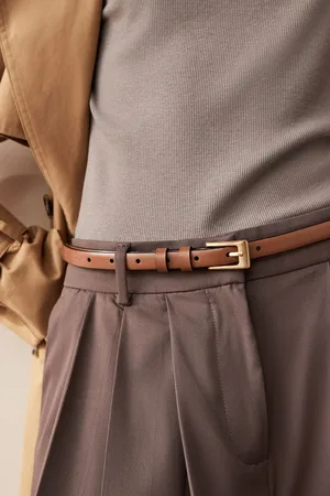 Next Premium Made In Italy Leather Micro Skinny Belt