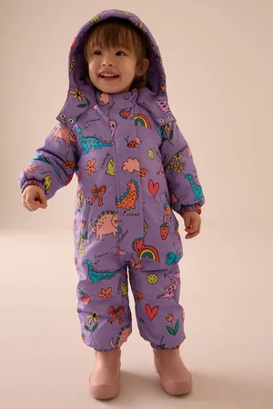 Next Purple Shower Resistant Character AOP Snowsuit (3mths-7yrs)