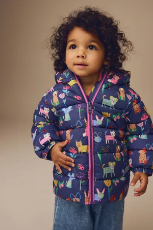 Next Blue Shower Resistant Fleece Lined Hooded Padded Coat (3mths-7yrs)