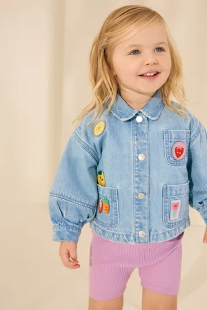 Next Mid Denim Embroidered Shacket (3mths-7yrs)