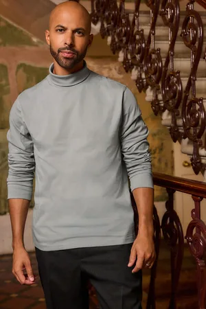 Next Roll Neck Essential Long Sleeve 100% Cotton T-Shirt