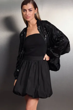 Next 100% Cotton Bubble Hem Mini Skirt