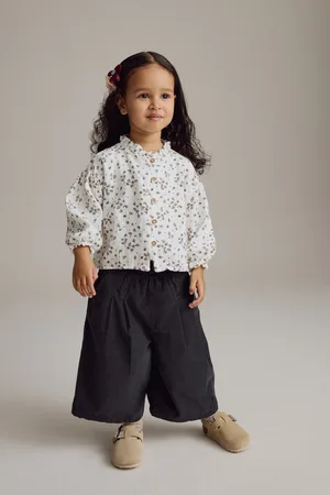 Next Mono Printed 100% Cotton Blouse and Co-ord Trousers Set (3mths-8yrs)