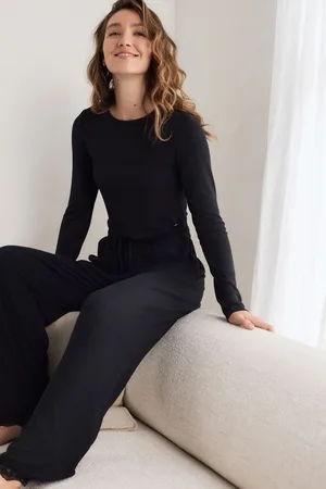 Next Ribbed Lace Long Sleeve Pyjamas