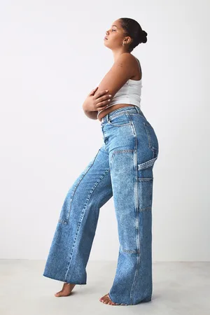 Next Mid Hourglass Carpenter Wide Leg 100% Cotton Jeans