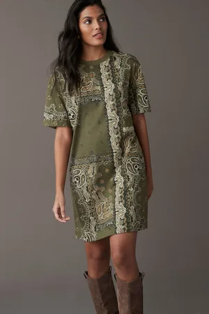Next Khaki 100% Cotton T-Shirt Dress