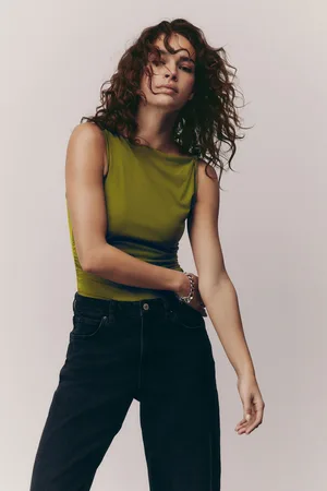 Next Olive Twist Shoulder Jersey Top