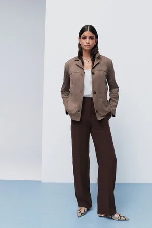 Next Elastic Back Straight Leg Modal Trousers