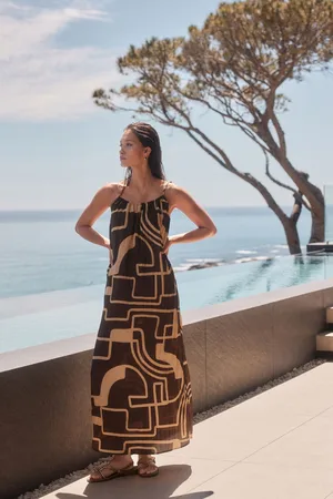 Next /Cream Print Textured Beaded Summer Maxi Dress