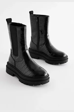 Next Snake Print Chunky Tall Chelsea Boots