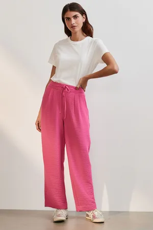 Next Bright Barrel Leg Crepe Trousers