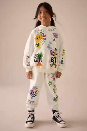 Next Ecru Graffiti Sweatshirt and Joggers Set (3-16yrs)