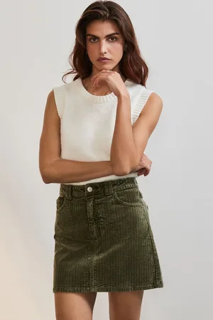Next Khaki Corduroy Mini Skirt
