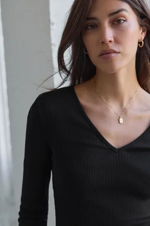 Next Long Sleeve Ribbed V-Neck Top
