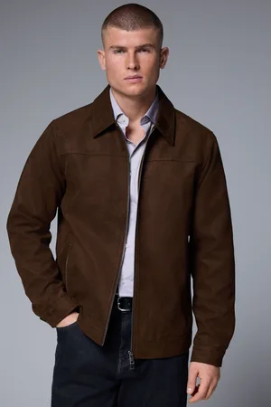 Next Faux Suede Zip Through Collared Shacket