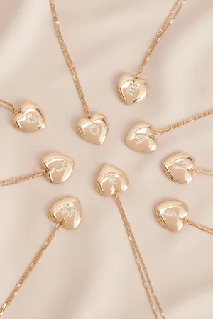 Next Tone Initial Heart Locket Necklace