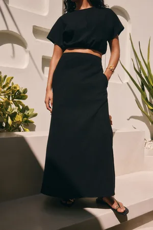 Next Textured Jersey Midi Skirt