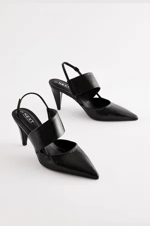Next Standard Fit Forever Comfort Point Toe Asymmetric Strap Detail Heel Slingbacks