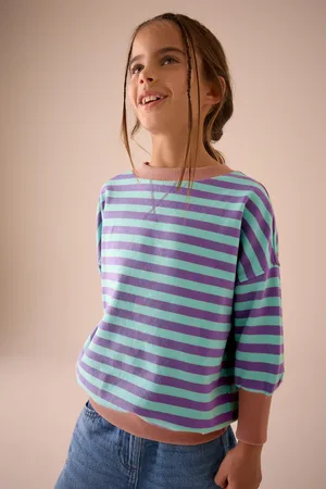 Next /Purple Stripe 100% Cotton Sweatshirt (3-16yrs)