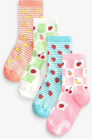 Next Pink/ and Green 4 Pack Cotton Rich Fruit Socks