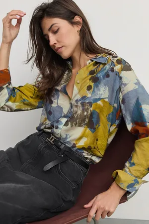 Next Abstract Print Long Sleeve Button Down Shirt