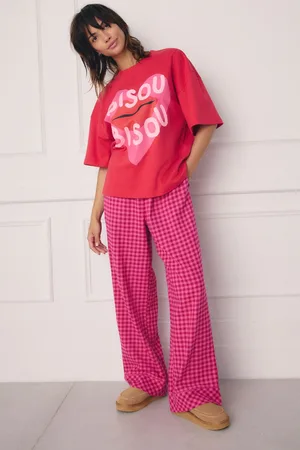 Next Bisou Bisou 100% Cotton T-Shirt and Gingham Pyjamas Set