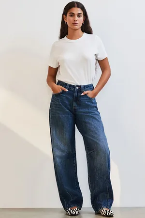 Next Dark Darted Knee Barrel 100% Cotton Jeans
