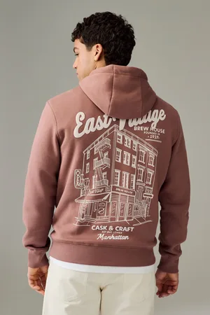 Next Rust Cotton Rich Printed Graphic Hoodie