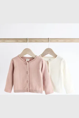 Next Pink/ 100% Cotton Cardigans 2 Pack (0mths-3yrs)