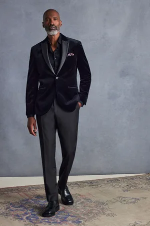 Next Regular Fit Signature Pontoglio Italian Fabric Velvet Blazer