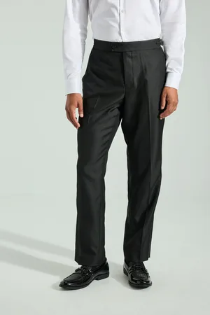 Next Regular Fit Adjustable Tape Detail Tuxedo Trousers
