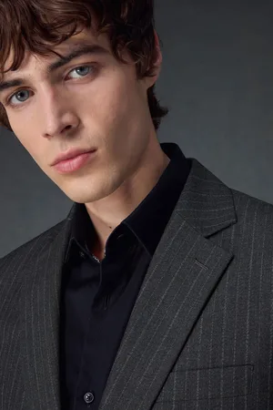 Next Charcoal Stripe Suit Jacket