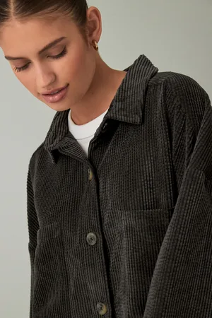 Next Charcoal Corduroy Lightweight Shacket