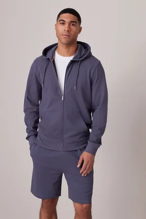Next Slate Texture 100% Cotton Lightweight Zip Up Hoodie